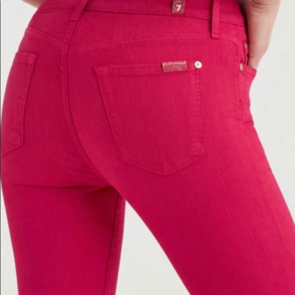 7 For All Mankind Azalea Pink Ankle Skinny Jeans Size 30